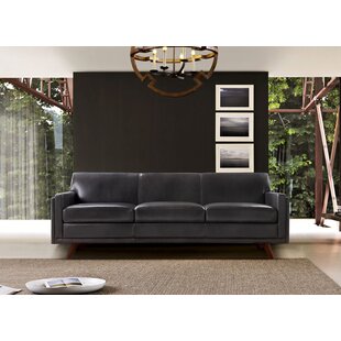 MORONI Milo 80.5" Genuine Leather Square Arm Sofa