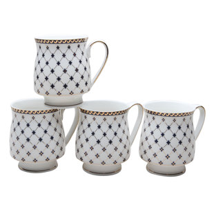 GRACE'S TEA WARE Trellis 12 Oz. Coffee Mug (Set of 4)