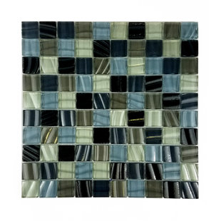 ABOLOS New Era 12 in.x 12 in. Textured Glass Straight Edge Square Mosaic Wall & Pool Tile