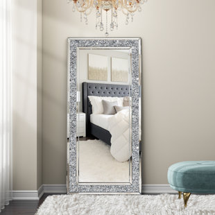 BLUE ELEPHANT Casmer Wood Framed Full Length Mirror in Silver