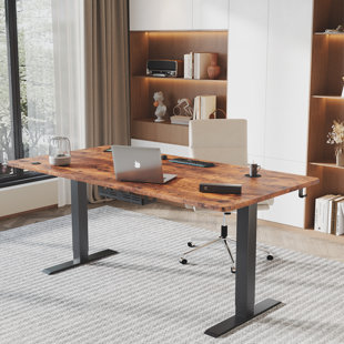 ZIPCODE DESIGN Hieronymus Electric Adjustable T-Shape Standing Desk Home Desk With Backpack Hook And Memory Smart Pannel