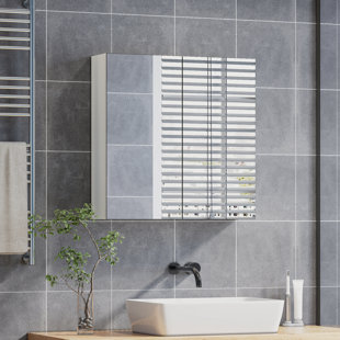 LATITUDE RUN Cheree W 600mm H Surface Frameless Medicine Cabinet Mirror 3 Adjustable