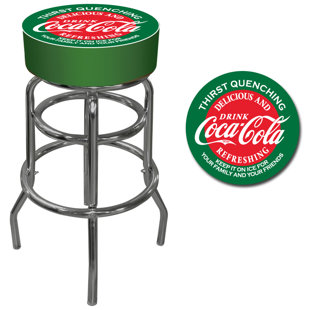 TRADEMARK GLOBAL Swivel Upholstered Counter Stool with Metal Frame