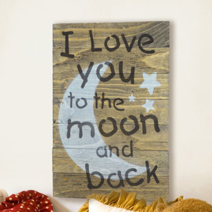 FIRESIDE HOME I Love You to the Moon and Back Wooden Pallet Sign Wall Décor