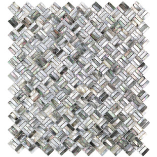 IVY HILL TILE Coule 0.39" x 0.79" Seashell Basketweave Mosaic Wall & Floor Tile