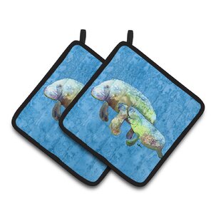 Caroline's Treasures Manatee Polyester Potholder (Set of 2)