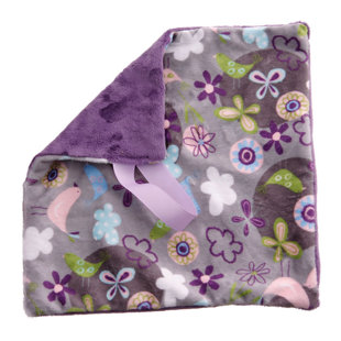 BBEMERALD Lavender/Silver/Green Minky Fabric Baby Blanket