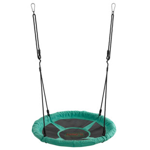 SWINGAN 37.5" Saucer Nest Swing with Solid Fabric Seat Design & Adjustable Ropes - Playground Accessories