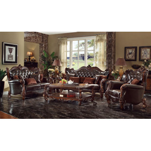 A&J HOMES STUDIO Versailles 2 - Piece Vegan Leather Living Room Set