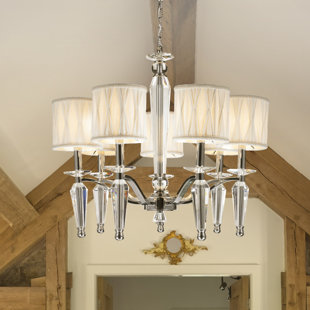 ROSDORF PARK Roni 7 - Light Shaded Classic / Traditional Chandelier with Crystal Accents