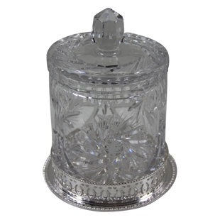 CORBELL SILVER COMPANY Cut Crystal Cookie Jar