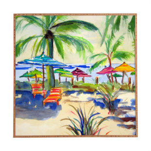 EAST URBAN HOME Caribbean Time Framed On Wood by Laura Trevey Print