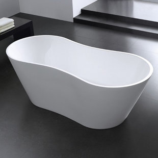 KUBE BATH Onde 66'' x 29.8'' Freestanding Soaking Acrylic Bathtub