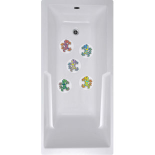 NO SLIP MAT BY VERSATRACTION Wai Aikanes Geckos Bath Tub and Shower Treads Circle Non-Slip Shower mat (Set of 5)