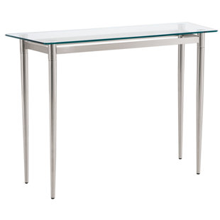 LESRO Ravenna Lounge Reception Sofa Table 40x15" Glass Top