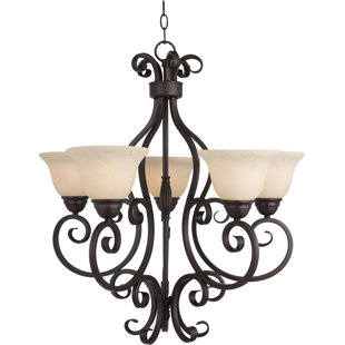 DARBY HOME CO 5 - Light Dimmable Empire Chandelier