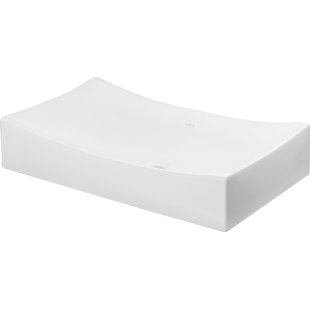 Ronbow 15.38'' White Ceramic Rectangular Vessel Bathroom Sink