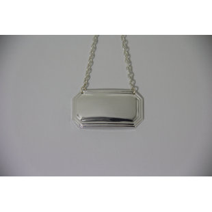 CORBELL SILVER COMPANY Silver Plate Plain Cut Corner Wine Charm