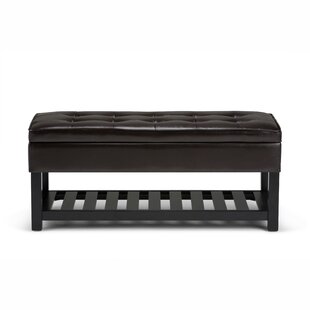 SIMPLI HOME Cosmopolitan Faux Leather Upholstered Storage Bench