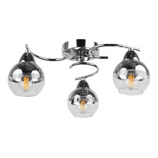 LATITUDE RUN Tsuguko 3-Light 45cm Chrome Silver Semi Flush Mount Ceiling Light