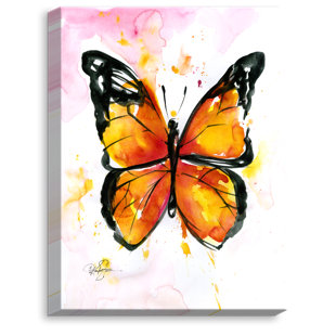 DIANOCHE DESIGNS 'Monarch Butterfly' by Kathy Stanion Painting Print on Wrapped Canvas
