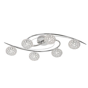 HAZELWOOD HOME Eva Crystal Semi Flush Mount