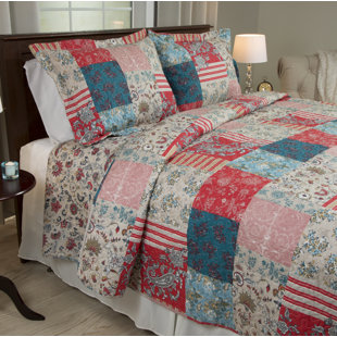 PLYMOUTH HOME Quilt Set - Mallory Classic Patchwork Quilt with Pillow Shams - Machine Washable Lightweight Bedding by Lavish Home