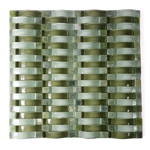 ABOLOS 3D Wave 12 in. x 12 in. Glass & Stone Multi Finish Mosaic Decorative Kitchen & Bathroom Wall Tile