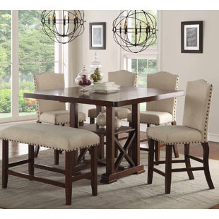 INFINI FURNISHINGS 6 - Piece Extendable Trestle Dining Set
