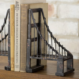 STEELSIDE™ Industrial Metal Non-Skid Bookends (Set of 2)