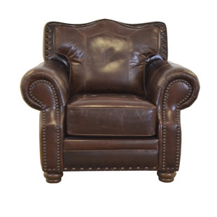 WESTLAND AND BIRCH Westford 46" Wide Top Grain Leather Club Chair