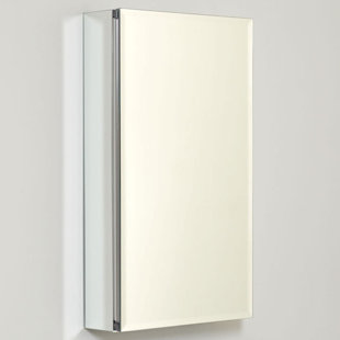 ZENITH PRODUCTS Designer Series W H Surface Mount Frameless Medicine Cabinet with Mirror and 3 Adjustable Shelves