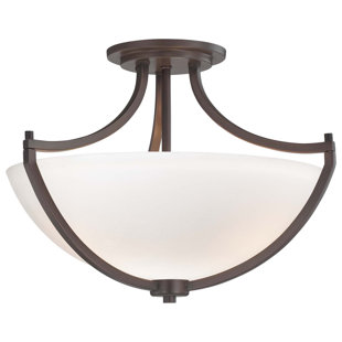 ALCOTT HILL® Parthena Glass Semi Flush Mount