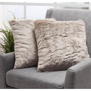 LE POUF Zefron Faux Fur Throw Pillow (Set of 2)