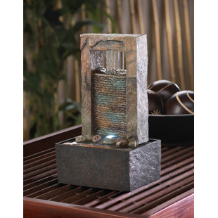 MILLWOOD PINES Omro Weather Resistant Table Top Fountain with Light
