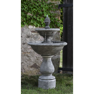 CAMPANIA INTERNATIONAL Charente Hand Crafted Outdoor Concrete Weather Resistant Floor Fountain