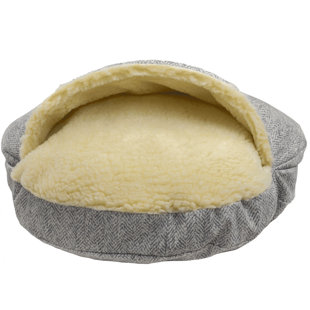 SNOOZER PET PRODUCTS Snoozer Orthopedic Premium Show Dog Microsuede Cozy Cave Hooded Dog Bed w Sherpa Interior