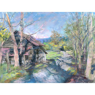 ASHTON WALL DÉCOR LLC Country Colors 'Past the Mill' Painting Print on Wrapped Canvas