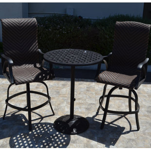 K&B PATIO Venice 3 - Piece Pedestal Dining Set