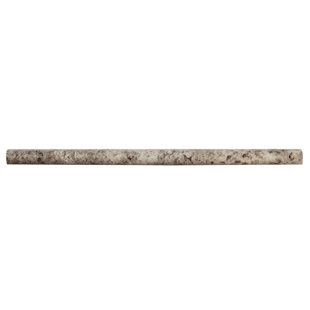 SEVEN SEAS COLLECTION Silver Travertine 12'' L x 0.5'' W Marble Round Tile Trim (Set of 10)