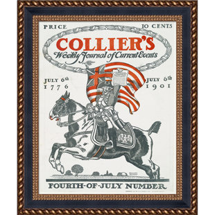 LA PASTICHE Collier's Current Events Framed On Canvas Painting