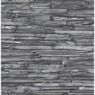 BEACHCREST HOME Stacked Slate 10.05m x 52cm Wallpaper Roll