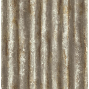 BEACHCREST HOME Reclaimed Corrugated Metal 10.05m x 52cm Wallpaper Roll