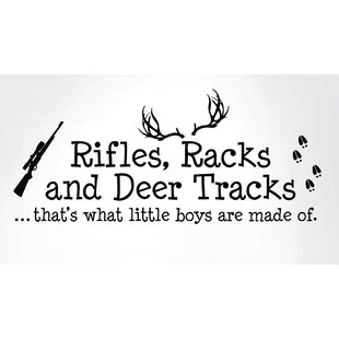 INNOVATIVE STENCILS Rifles Racks and Deer Tracks Boys Hunting Wall Decal