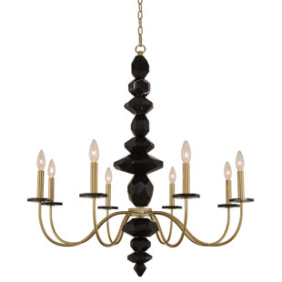 ALLEGRI BY KALCO LIGHTING Piedra 8-Light Candle Style Classic / Traditional Chandelier