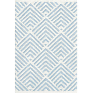 DASH AND ALBERT RUGS Cleo Blue/White Graphic Indoor/Outdoor Area Rug