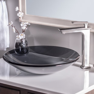 Novatto 18'' Glass Circular Bathroom Sink