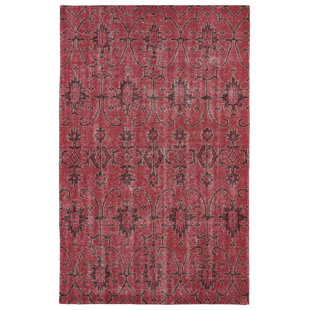 KALEEN Restoration Oriental Hand-Knotted Wool Area Rug in Red