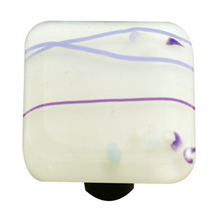AQUILA ART GLASS Mardi Gras 1.5" Length Square Knob