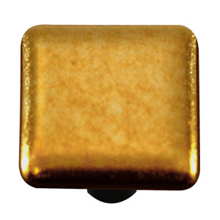 AQUILA ART GLASS Oversized Metallic 1.5" Length Square Knob